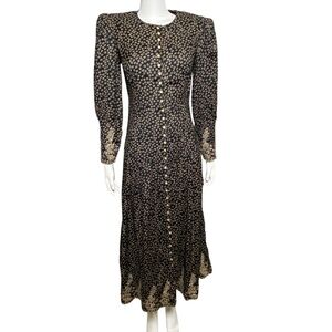 Vintage Prairie Midi Dress Womens Size 4 Sarah Elizabeth Long Sleeve Modest